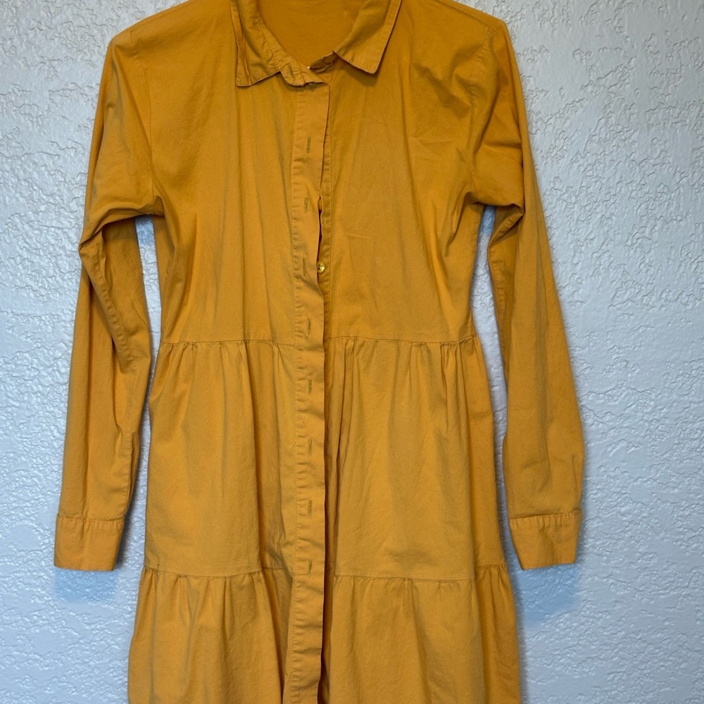 Mustard Yellow Long-Sleeve Dress